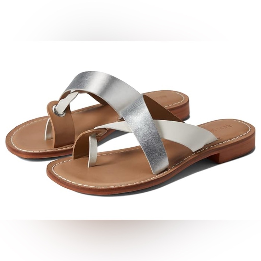 Bernardo Tia white and silver sandals- pre-owned size 8 in very good condition